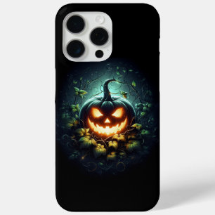 不気味自然白熱［赤熱］光を放つハロウィーンパンプキン iPhone 15 PRO MAXケース