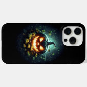 不気味自然白熱［赤熱］光を放つハロウィーンパンプキン Case-Mate iPhoneケース (裏面 (横))