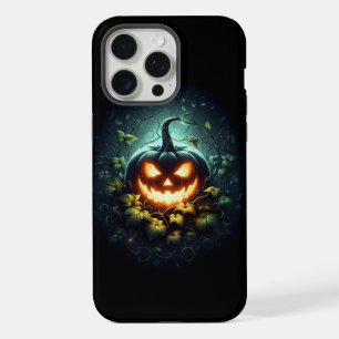 不気味自然白熱［赤熱］光を放つハロウィーンパンプキン iPhone 15 PRO MAXケース