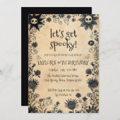 不気味花ハロウィーン誕生日パーティー 招待状 (正面/裏面)