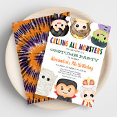 不気味衣装ハロウィーン誕生日 招待状