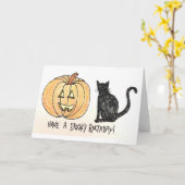 不気味誕生日 カード (黄色い花)