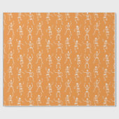 不気味踊りスケルトンのパターン ラッピングペーパー (フラット)