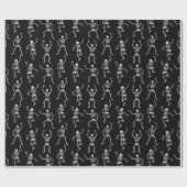 不気味踊りスケルトンのパターン ラッピングペーパー (フラット)