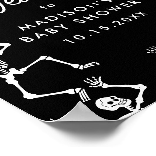 不気味踊りスケルトン赤ちゃんシャワー歓迎サイン ポスター (角)