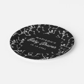 不気味踊りスケルトン赤ちゃんシャワー ペーパープレート (アングル)