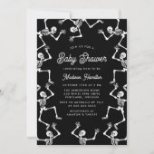 不気味踊りスケルトン赤ちゃんシャワー 招待状 (正面)