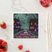 不気味通りカスタム文字ハロウィーン スタンダードカクテルナプキン (インサイチュ)