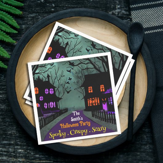 不気味通りカスタム文字ハロウィーン スタンダードカクテルナプキン