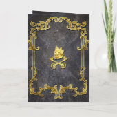 不気味金ゴールド王室のヴィンテージスカルキング カード (裏面)