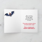 不気味間抜けゾンビ誕生日カード カード (内部)