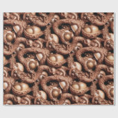 不気味風変わりなエイリアンぬるまタコ触手 ラッピングペーパー (フラット)