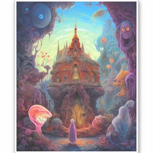 不気味風変わりなハウスシュールアルアート シール (正面)