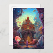 不気味風変わりなハウスシュールアルアート ポストカード (正面/裏面)