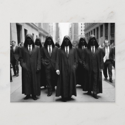 不気味風変わりなフードを着た人々 ポストカード (正面)