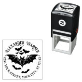 不気味飛んでいるこうもり名差出人住所 セルフインキングスタンプ (インサイチュ)