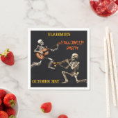 不気味骨格ハローウィンパーティパーソナライズされた スタンダードカクテルナプキン (インサイチュ)