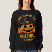 不気味魂がハロウィーンのカボチャを待ち望む スウェットシャツ (正面)