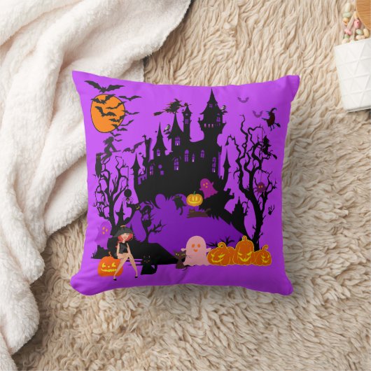 不気味魔女と友だち クッション (ブランケット)