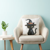 不気味魔女の帽子をかぶったハロウィーン折り紙猫 クッション (椅子)