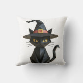 不気味魔女の帽子をかぶったハロウィーン折り紙猫 クッション (裏面)