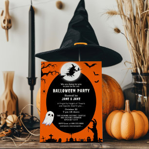 不気味魔女オンザムーンオレンジハローウィンパーティ 招待状