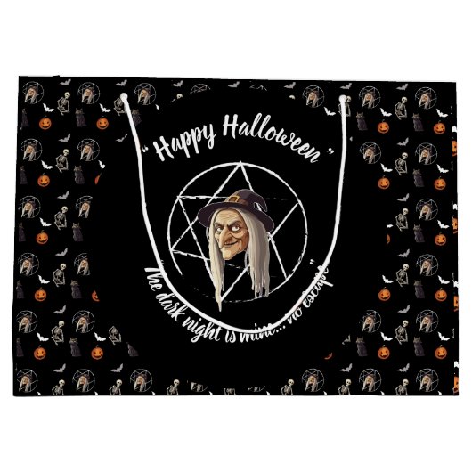 不気味魔女ハロウィン抱き枕🎃🧙‍ ♀️ ラージペーパーバッグ (裏面)