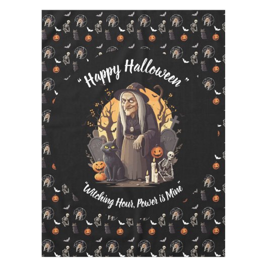 🕸️不気味魔女ハロウィーンテーブルクロス🎃👻 テーブルクロス (正面)