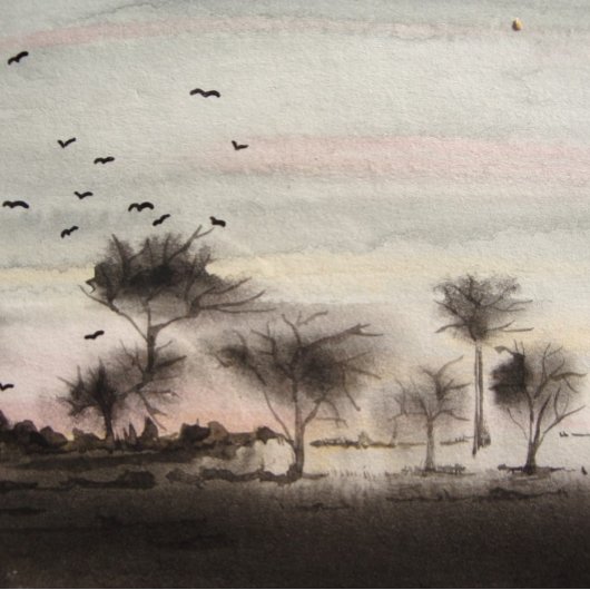 不気味黒木落日風景 ジグソーパズル