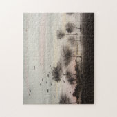 不気味黒木落日風景 ジグソーパズル (縦)