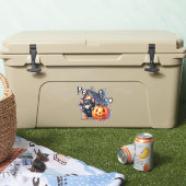 不気味黒猫とカボチャのハロウィーン シール (クーラー)