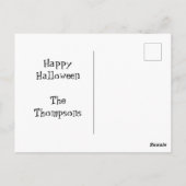 不気味黒猫オンピケットフェンス ポストカード (裏面)