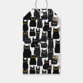 不気味黒猫名前をカスタムするハッピーハローウィン ギフトタグ (裏面)