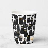 不気味黒猫名前をカスタムするハッピーハローウィン 紙コップ (右)