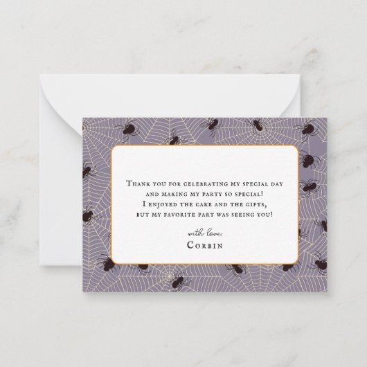 不気味1ハロウィンブルー1歳の誕生日ありがとう ノートカード (裏面)