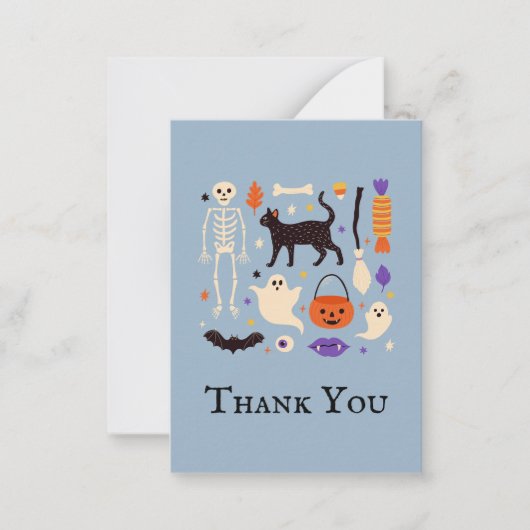 不気味1ハロウィンブルー1歳の誕生日ありがとう ノートカード (正面)