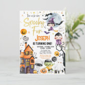 不気味1ハロウィン1歳の誕生日コスチュームパーティー 招待状 (スタンド正面)