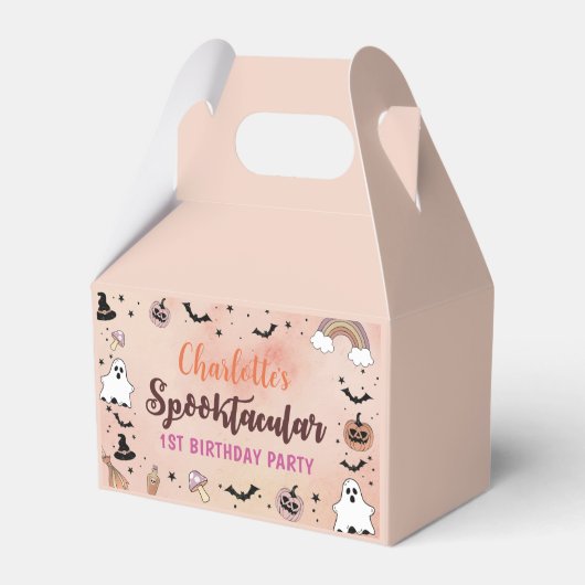 不気味1ハロウィン1歳の誕生日パーティー フェイバーボックス (正面サイド)