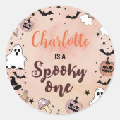 不気味1ハロウィン1歳の誕生日パーティー ラウンドシール (正面)