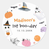 不気味1ハロウィン1歳 ラウンドシール (正面)