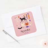 不気味1ハロウィーンのモチーフピンク1歳 スクエアシール (封筒)