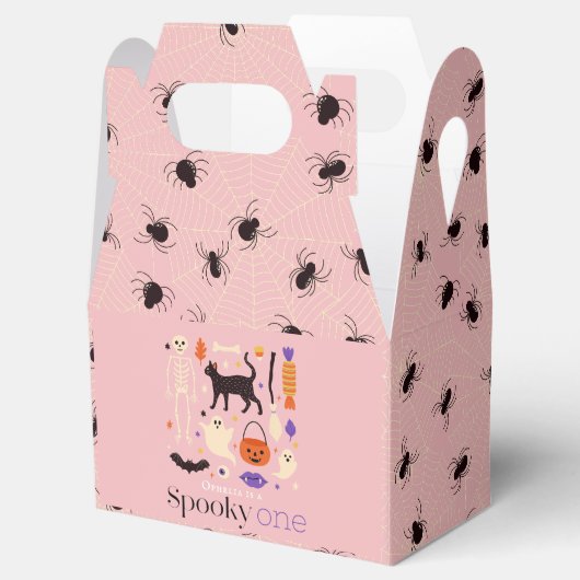 不気味1ハロウィーンのモチーフピンク1歳 フェイバーボックス (オープン)