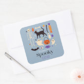 不気味1ハロウィーンのモチーフ青1歳の誕生日 スクエアシール (封筒)