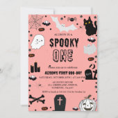 不気味1ハロウィーンの最初の誕生日パーティー 招待状 (正面)