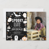 不気味1ハロウィーンの最初の誕生日パーティー 招待状 (正面)