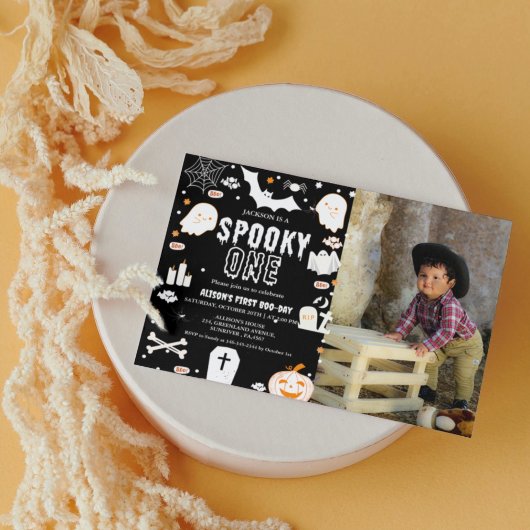 不気味1ハロウィーンの最初の誕生日パーティー 招待状