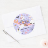 不気味1ハロウィーングルービー幽霊1st誕生日 ラウンドシール (封筒)