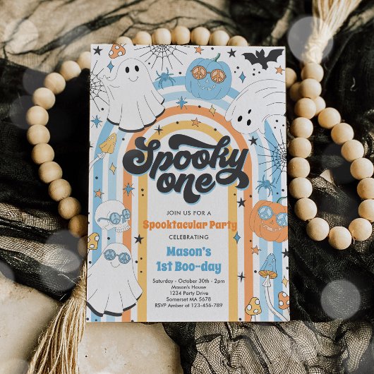 不気味1ハロウィーングルービー幽霊1st誕生日 招待状