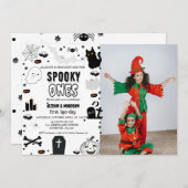 不気味1ハロウィーンツインの誕生日パーティー 招待状 (正面/裏面)