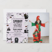 不気味1ハロウィーンツインの誕生日パーティー 招待状 (正面)